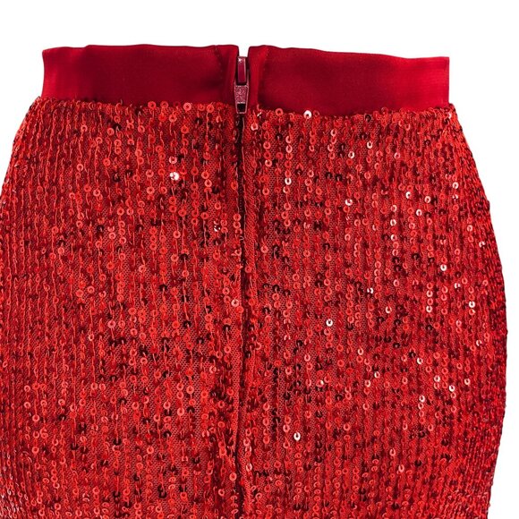 Band Of The Free Red Sequin Mini Skirt Sparkle Party Holiday Clubwear NWT L - Picture 11 of 11